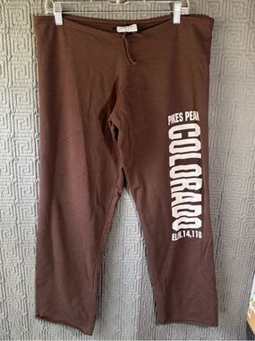 Tipsy Pants Women’s Large Maroon Pikes Peak Made In USA Drawstring